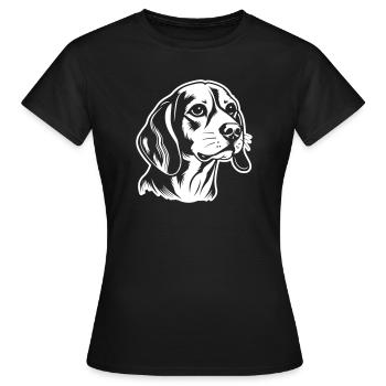 Tête de chien Beagle - T-shirt Femme - noir - Devant - AI Model Female 172 dark (172cm)