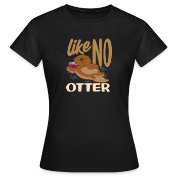 Seeotter Cartoon Wie Kein Wortspiel - Frauen T-Shirt - Schwarz - Vorne - AI Model Female 172 dark (172cm)