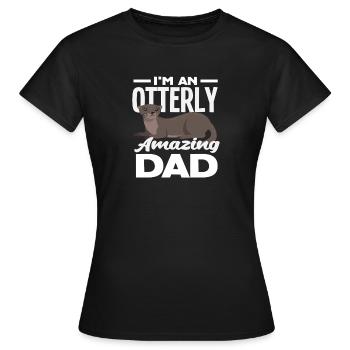 Seeotter Cartoon Papa - Frauen T-Shirt - Schwarz - Vorne - AI Model Female 172 dark (172cm)