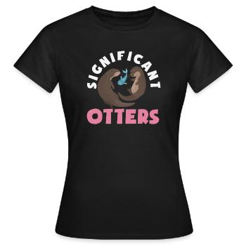 Seeotter Cartoon Fischotter - Frauen T-Shirt - Schwarz - Vorne - AI Model Female 172 dark (172cm)