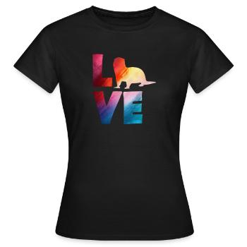 Seeotter Cartoon Bunte Liebe - Frauen T-Shirt - Schwarz - Vorne - AI Model Female 172 dark (172cm)
