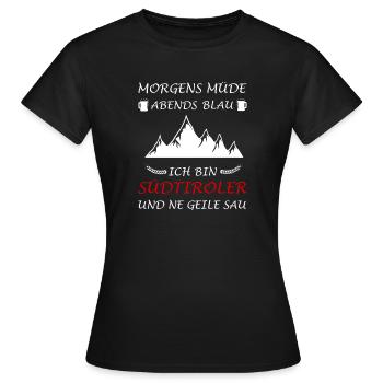 Tyrol du Sud Tyrol du Sud Tyrol du Sud Local - T-shirt Femme - noir - Devant - AI Model Female 172 dark (172cm)