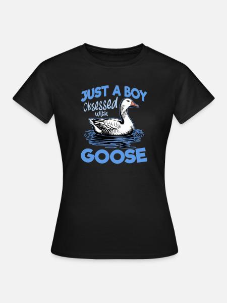 Funny Bird Goose - Frauen T-Shirt - Schwarz