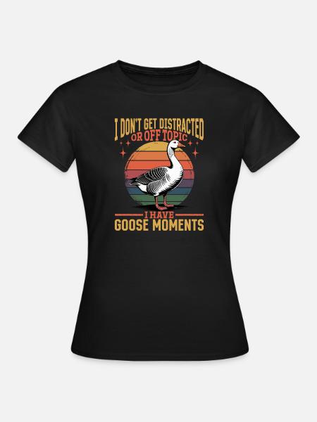 Funny Bird Goose - Frauen T-Shirt - Schwarz