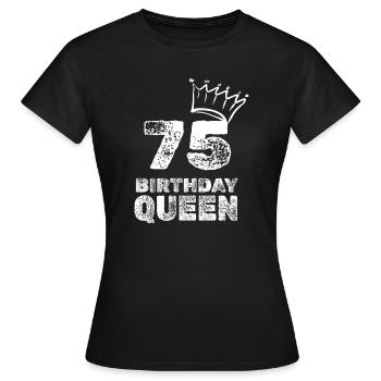 Age 75 - Women's T-Shirt - black - Front - AI Model Female 172 dark (172cm)