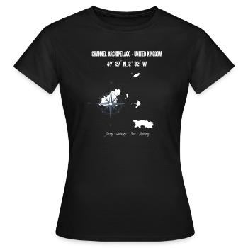 Channel Islands Map Design - Women's T-Shirt - black - Front - AI Model Female 172 dark (172cm)