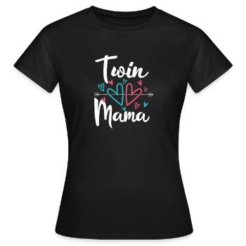 Twin Mom Pregnancy Mom of Twins - Women's T-Shirt - black - Front - AI Model Female 172 dark (172cm)
