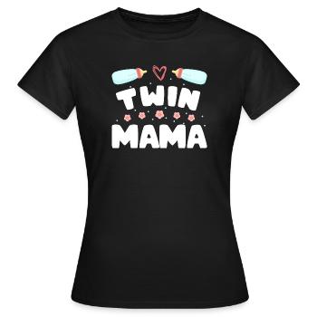 Maman jumelle Grossesse Maman de jumeaux - T-shirt Femme - noir - Devant - AI Model Female 172 dark (172cm)