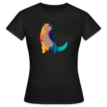Seeotter Cartoon - Frauen T-Shirt - Schwarz - Vorne - AI Model Female 172 dark (172cm)