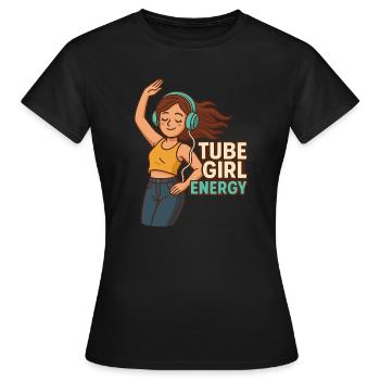 Tube Girl Energie - Frauen T-Shirt - Schwarz - Vorne - AI Model Female 172 dark (172cm)