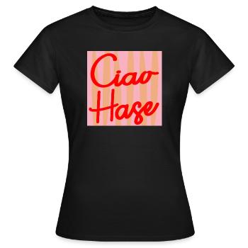 CIAO HASE SELBSTWERT - Frauen T-Shirt - Schwarz - Vorne - AI Model Female 172 dark (172cm)