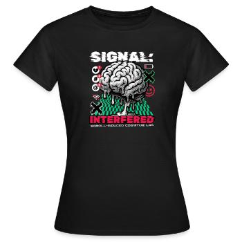 Cerveau - Signal interféré - T-shirt Femme - noir - Devant - AI Model Female 172 dark (172cm)