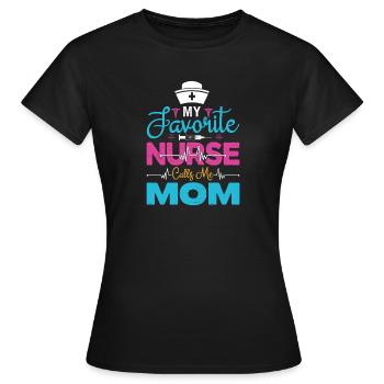 Mom Proud Nurse Mom Gifts - Women's T-Shirt - black - Front - AI Model Female 172 dark (172cm)