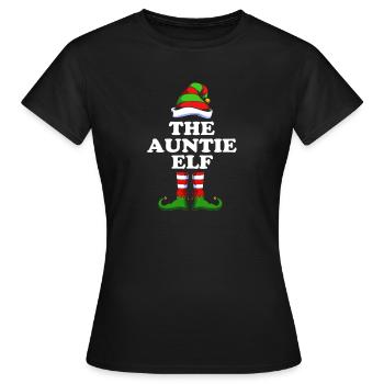 Aunt Elf Elf Christmas Gift - Women's T-Shirt - black - Front - AI Model Female 172 dark (172cm)