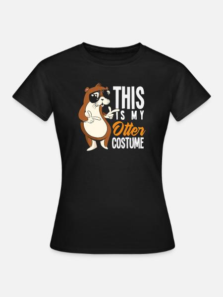 Otter Kostüm Lustiger Seeotter Cartoon - Frauen T-Shirt - Schwarz
