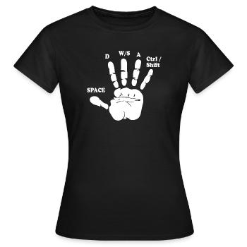 Lustige Gamer Hand Computerspiel Esports Zocker - Frauen T-Shirt - Schwarz - Vorne - AI Model Female 172 dark (172cm)