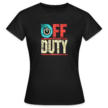 Off Duty Power Button Vintage, Mom and Dad - Women's T-Shirt - black - Front - AI Model Female 172 dark (172cm)