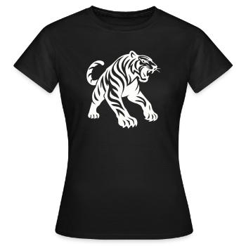 Silhouette de tigre - T-shirt Femme - noir - Devant - AI Model Female 172 dark (172cm)