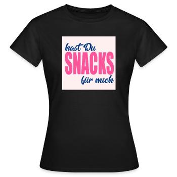 LOVE FOOD SNACKS - Women's T-Shirt - black - Front - AI Model Female 172 dark (172cm)