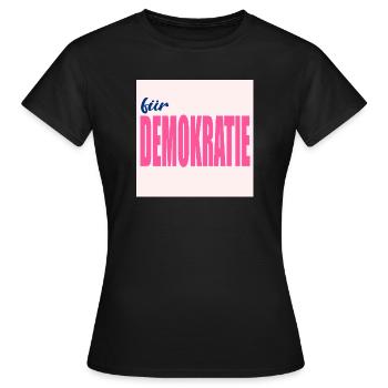 VALEURS POUR LA DÉMOCRATIE - T-shirt Femme - noir - Devant - AI Model Female 172 dark (172cm)
