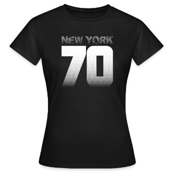 NYC 70 – Manhattan Vibes et pont de Brooklyn - T-shirt Femme - noir - Devant - AI Model Female 172 dark (172cm)