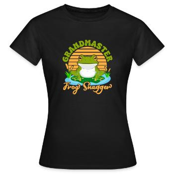 Frog Catcher Grandmaster Frog Snagger Frog - Women's T-Shirt - black - Front - AI Model Female 172 dark (172cm)