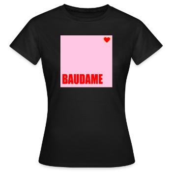 MAÎTRE D’OUVRAGE BAUDAME HAUSBAU HERZ - T-shirt Femme - noir - Devant - AI Model Female 172 dark (172cm)