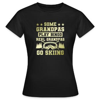 Grandfather ski saying - Women's T-Shirt - black - Front - AI Model Female 172 dark (172cm)
