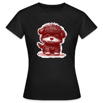 Chiot flou (Rouge) - T-shirt Femme - noir - Devant - AI Model Female 172 dark (172cm)