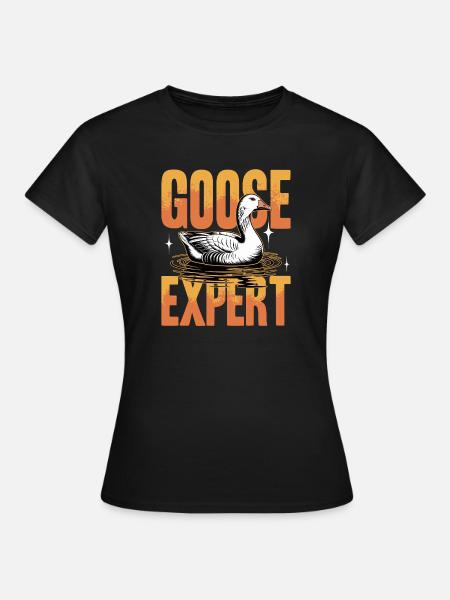 Funny Bird Goose - Frauen T-Shirt - Schwarz
