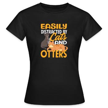 Katzen Seeotter Cartoon - Frauen T-Shirt - Schwarz - Vorne - AI Model Female 172 dark (172cm)