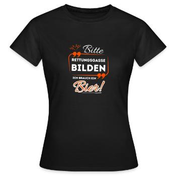S’il vous plaît, formez une file d’attente, j’ai besoin d’une bière ! - T-shirt Femme - noir - Devant - AI Model Female 172 dark (172cm)