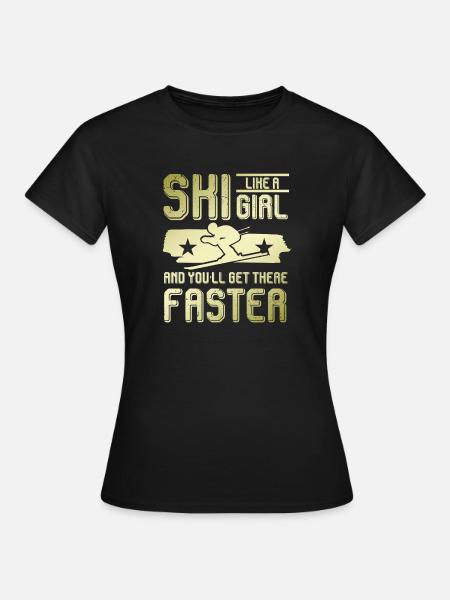 ski mädchen - Frauen T-Shirt - Schwarz