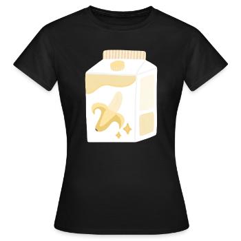 Bananenmilch Karton - Frauen T-Shirt - Schwarz - Vorne - AI Model Female 172 dark (172cm)