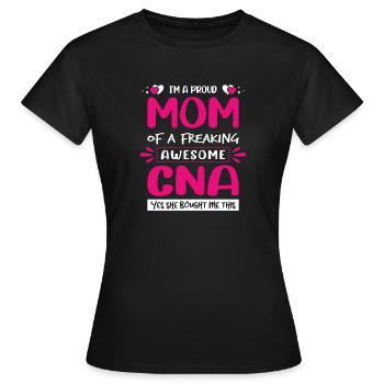 Drôle d’infirmière Cadeaux Tenues d’allaitement - T-shirt Femme - noir - Devant - AI Model Female 172 dark (172cm)