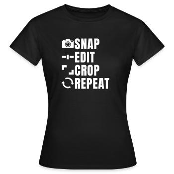 Snap Edit Crop Repeat éditeur et contenu vedio - T-shirt Femme - noir - Devant - AI Model Female 172 dark (172cm)