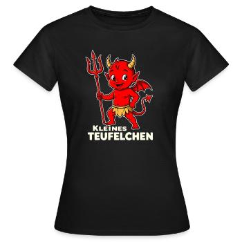 Déguisement de diable Halloween Petit diable Trident - T-shirt Femme - noir - Devant - AI Model Female 172 dark (172cm)