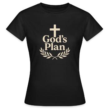Gottes Plan Kreuz Logo - Frauen T-Shirt - Schwarz - Vorne - AI Model Female 172 dark (172cm)