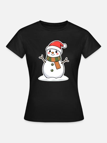Schneemann - Frauen T-Shirt - Schwarz