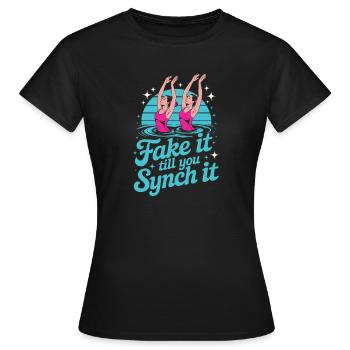 Synchronschwimmen Kunstschwimmen Wassersport - Frauen T-Shirt - Schwarz - Vorne - AI Model Female 172 dark (172cm)