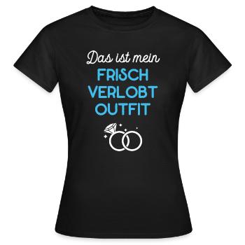 Newly Engaged Outfit Engagement Outfit Engagement - Women's T-Shirt - black - Front - AI Model Female 172 dark (172cm)
