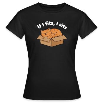 Katzenschnurren im Karton Meme - Frauen T-Shirt - Schwarz - Vorne - AI Model Female 172 dark (172cm)