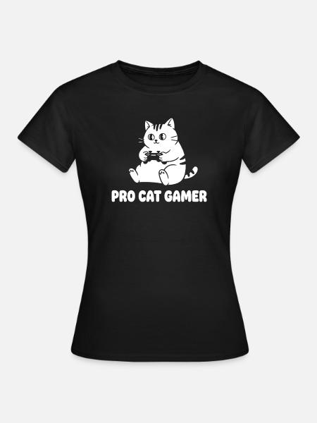 Pro Katze Gamer - Frauen T-Shirt - Schwarz