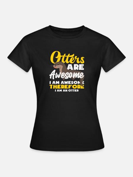 Otter Awesome Seeotter Cartoon - Frauen T-Shirt - Schwarz