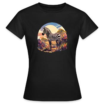 Zèbres Zèbre - T-shirt Femme - noir - Devant - AI Model Female 172 dark (172cm)