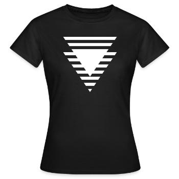 Abgestuftes dreieckiges Prisma - Frauen T-Shirt - Schwarz - Vorne - AI Model Female 172 dark (172cm)