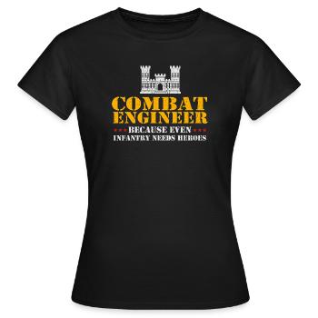 Même l’infanterie a besoin de héros - T-shirt Femme - noir - Devant - AI Model Female 172 dark (172cm)