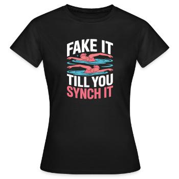 Synchronschwimmen Kunstschwimmen Wassersport - Frauen T-Shirt - Schwarz - Vorne - AI Model Female 172 dark (172cm)