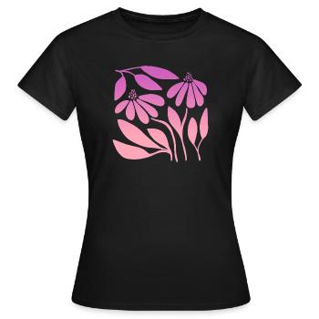Marguerite in Gradient Pink - Women's T-Shirt - black - Front - AI Model Female 172 dark (172cm)