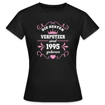 Birthday 1995 Plasterer Plasterer Colleague - Women's T-Shirt - black - Front - AI Model Female 172 dark (172cm)